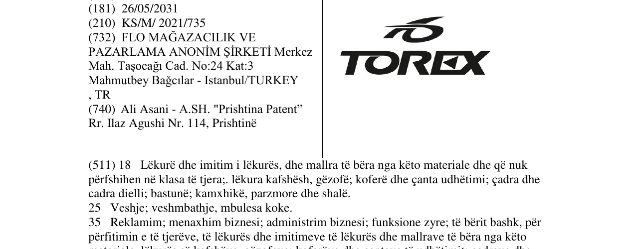 Zëri i markës TOREX në buletin