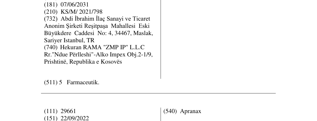 Zëri i markës Onceair në buletin