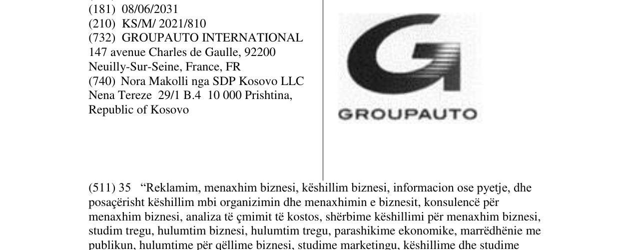 Zëri i markës GROUP AUTO në buletin