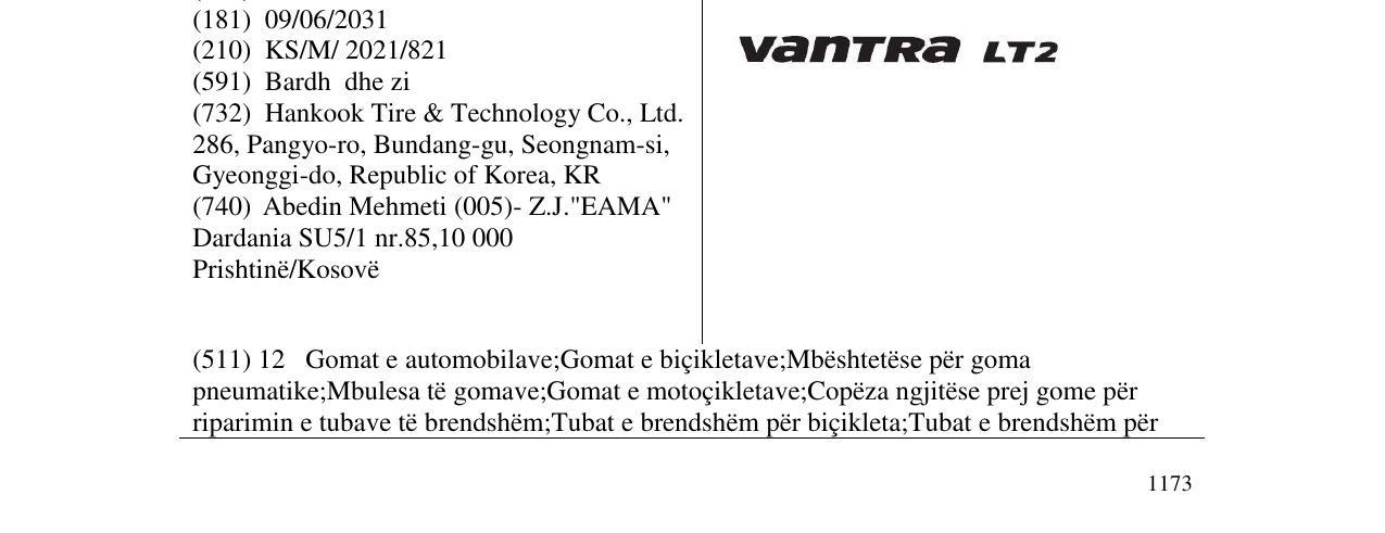 Zëri i markës vantra LT2 në buletin