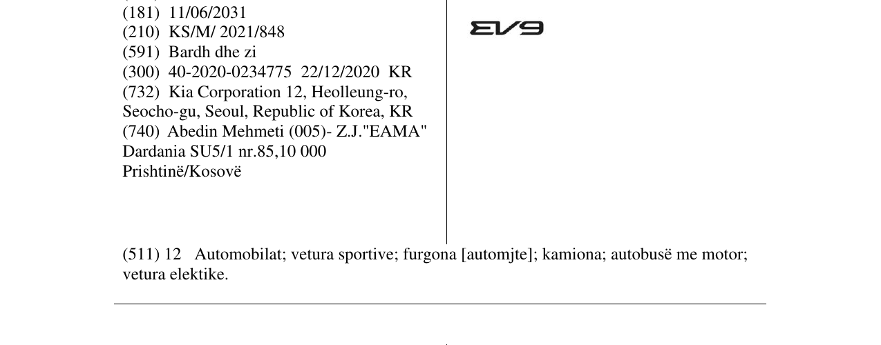 Zëri i markës EV9 në buletin