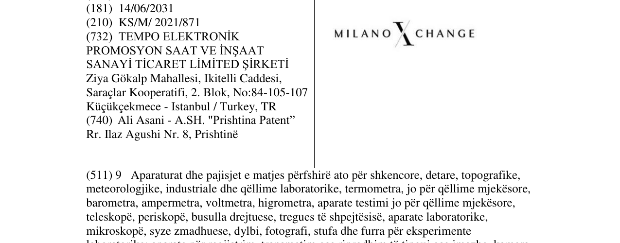 Zëri i markës MILANOXCHANGE në buletin