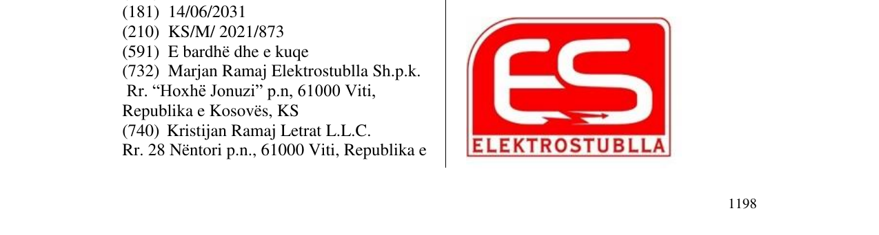 Zëri i markës ES ELEKTROSTUBLLA në buletin