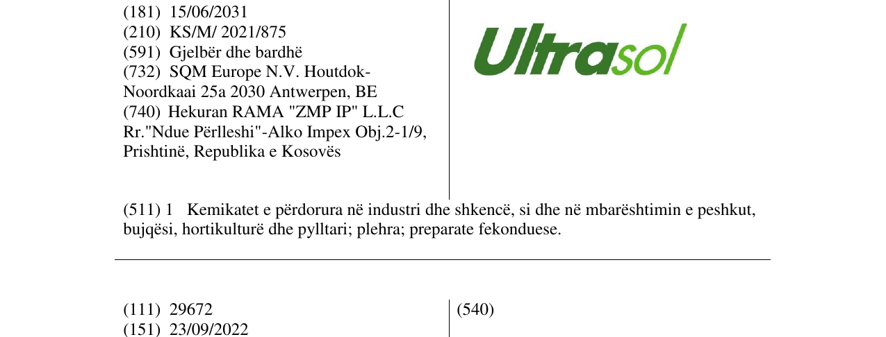 Zëri i markës ultrasol në buletin