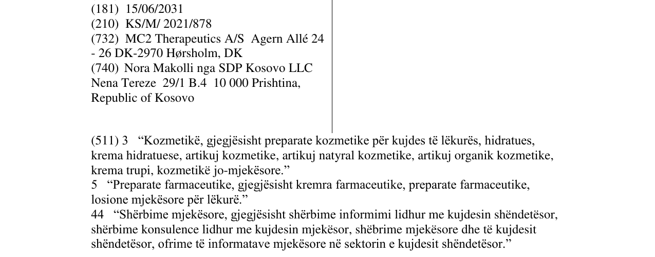 Zëri i markës WYNZORA në buletin