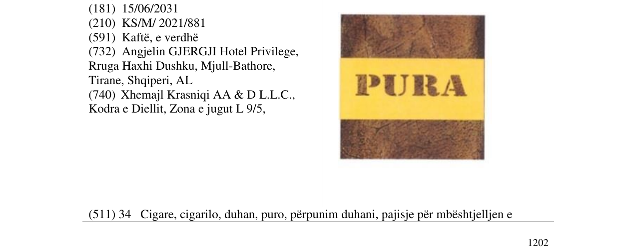 Zëri i markës pura në buletin