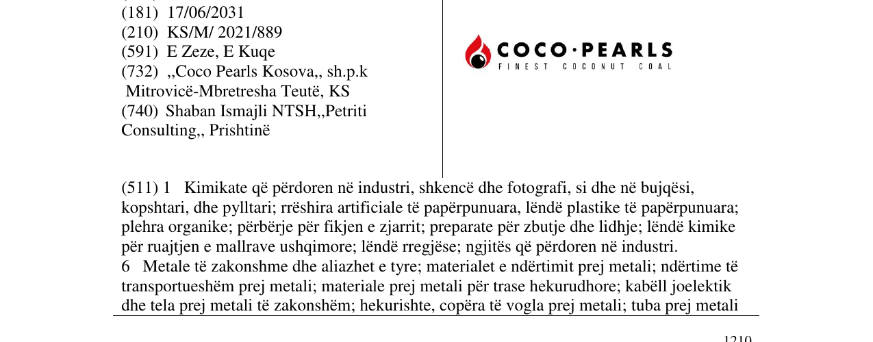 Zëri i markës coco peals në buletin