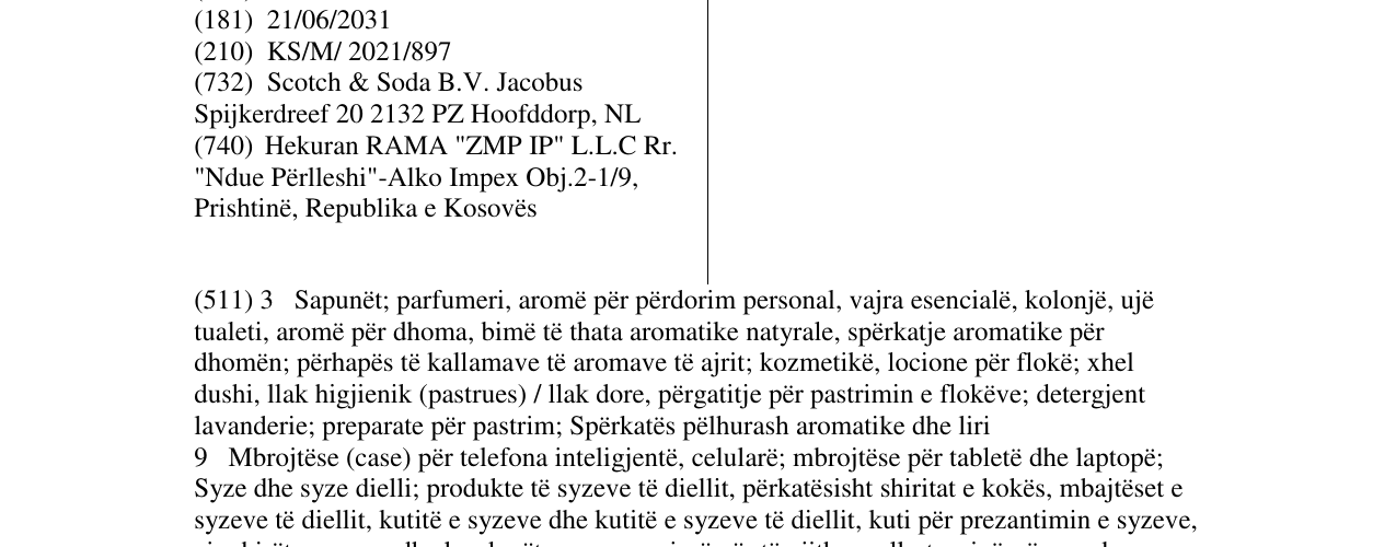 Zëri i markës SCOTCH & SODA në buletin