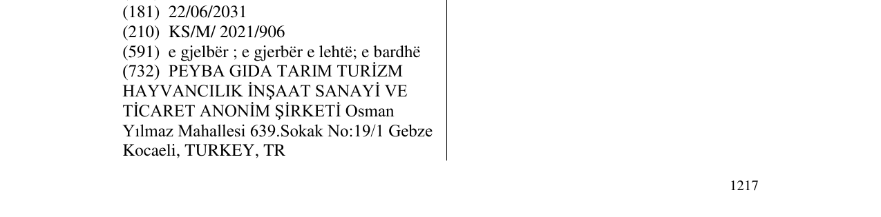 Zëri i markës Sosero në buletin