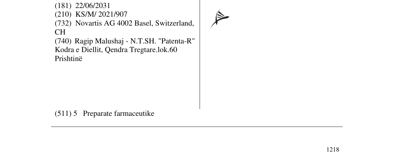 Zëri i markës NOVARTIS në buletin