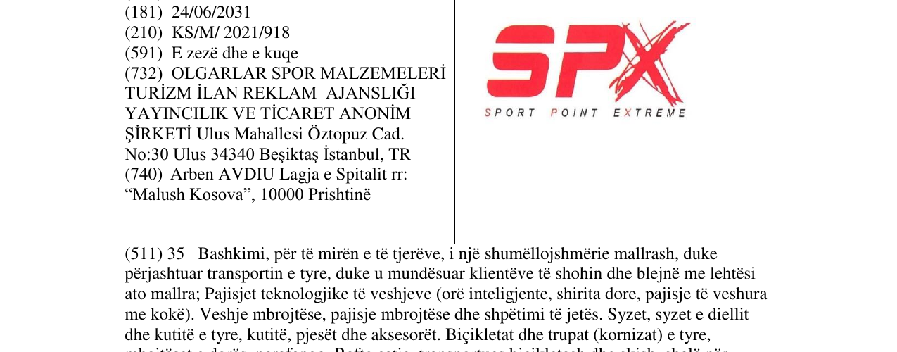 Zëri i markës SPX në buletin