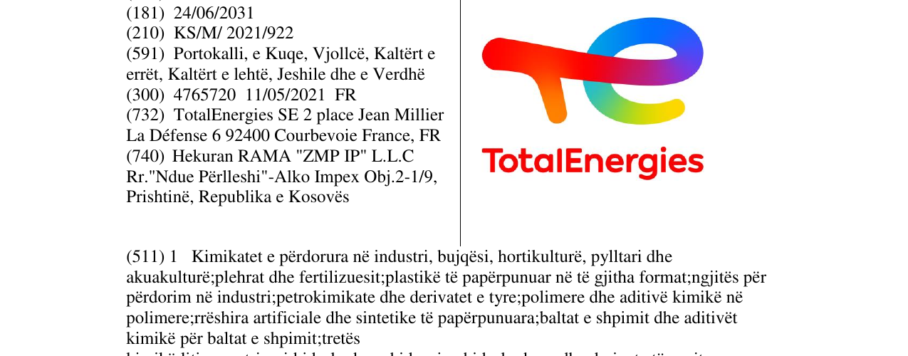 Zëri i markës total energie në buletin