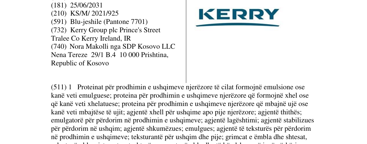 Zëri i markës KERRY në buletin