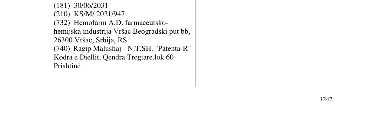 Zëri i markës UROBITRAT në buletin
