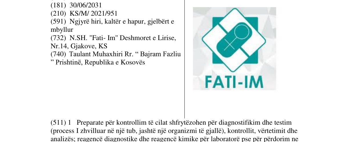 Zëri i markës FATI IM në buletin