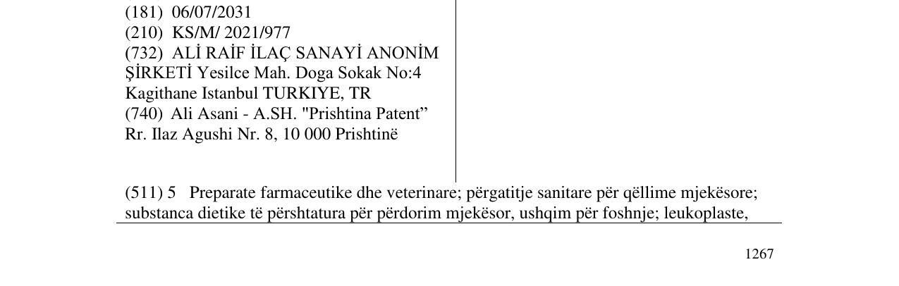 Zëri i markës Razina në buletin