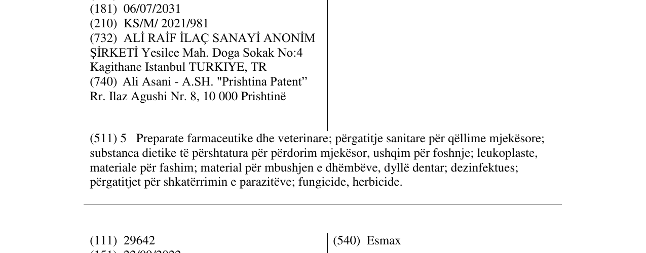 Zëri i markës Ferout në buletin