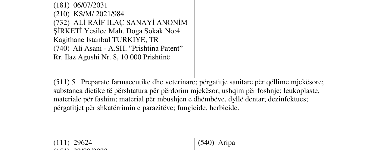 Zëri i markës Avalcept në buletin
