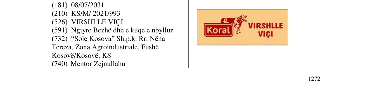Zëri i markës KORAL në buletin