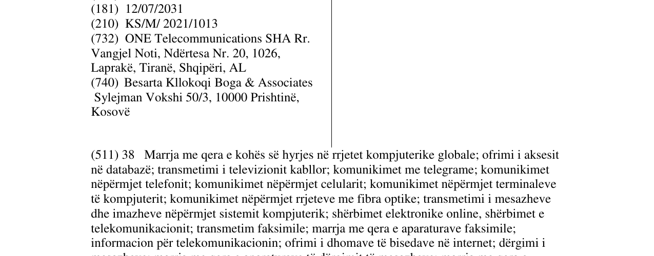 Zëri i markës ONE në buletin