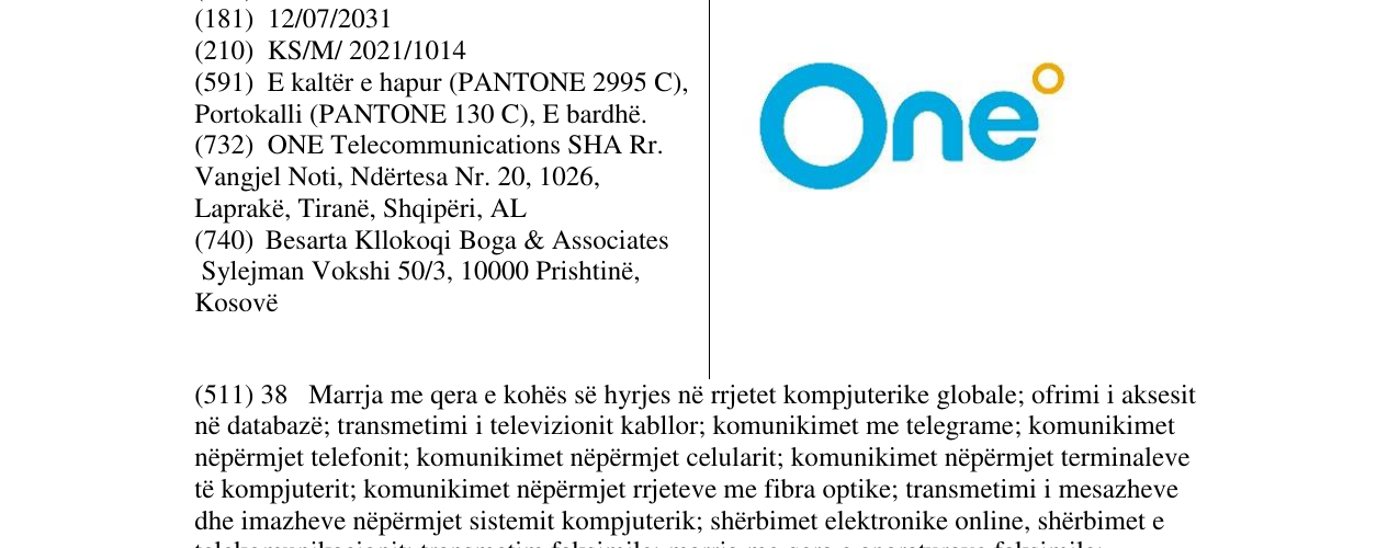 Zëri i markës ONE në buletin