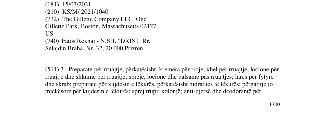 Zëri i markës SEA MIST në buletin