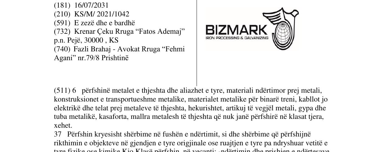 Zëri i markës Markë figurative në buletin