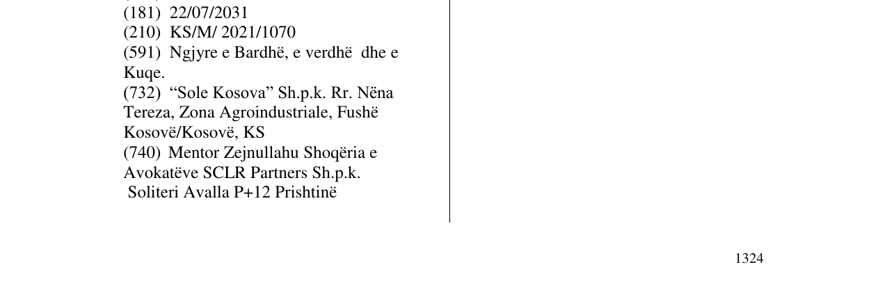 Zëri i markës KORAL në buletin