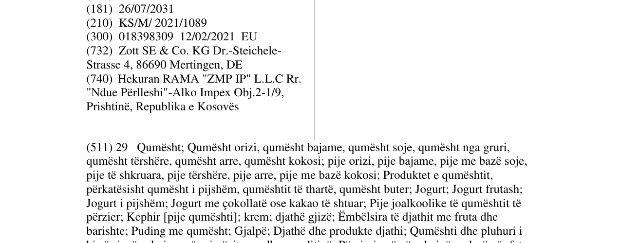 Zëri i markës Ivy në buletin