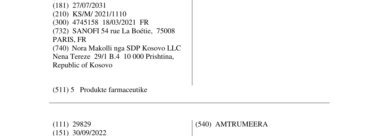Zëri i markës AMYFORZA në buletin