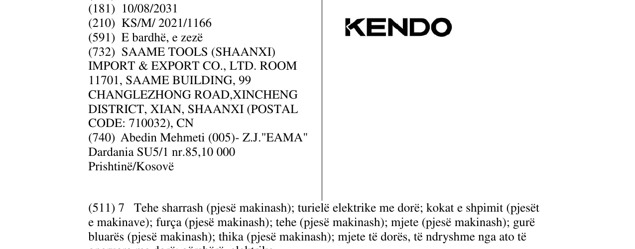 Zëri i markës KENDO në buletin