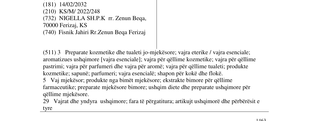 Zëri i markës TIMOKINO në buletin