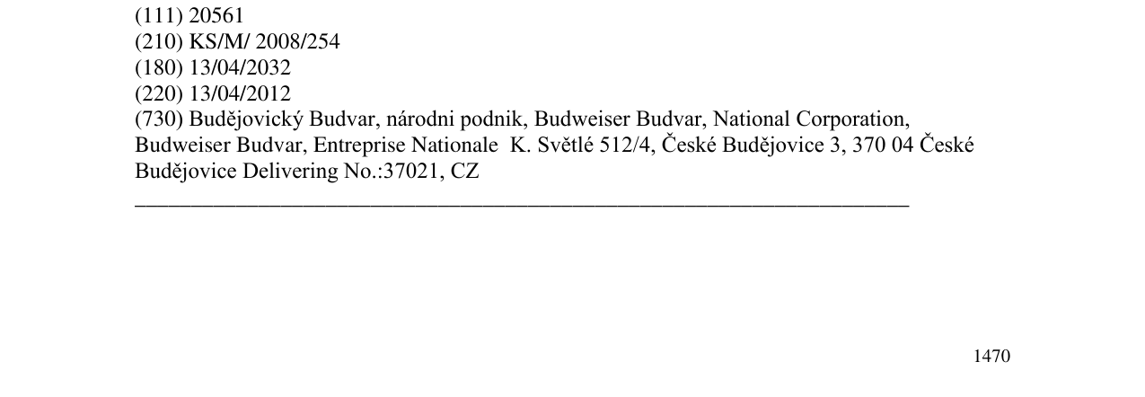 Zëri i markës Budvar në buletin