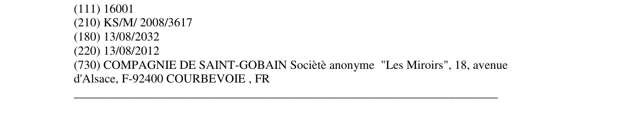 Zëri i markës SAINT-GOBAIN në buletin