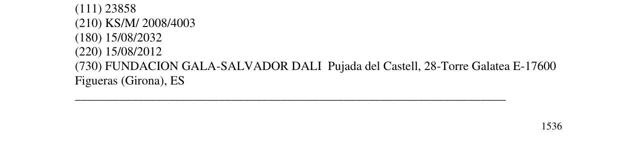 Zëri i markës Salvador Dali në buletin
