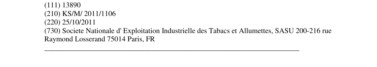 Zëri i markës GAULOISES në buletin