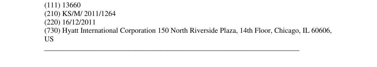 Zëri i markës HYATT PLACE në buletin