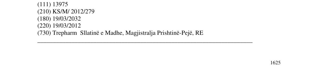 Zëri i markës DOLOFIX FORTE në buletin