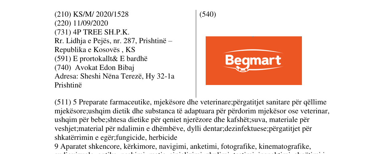 Zëri i markës Begmart në buletin