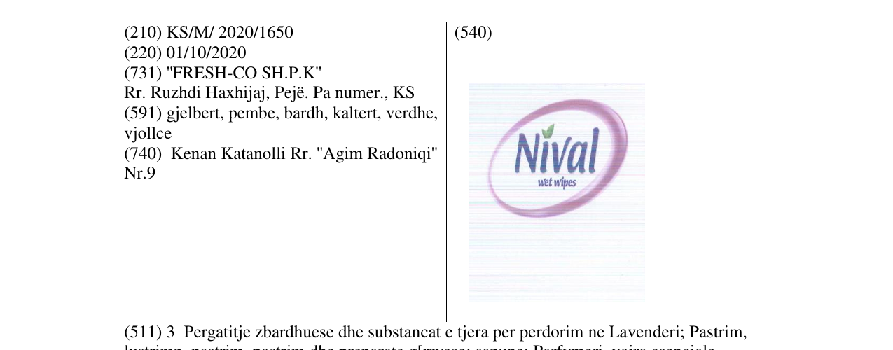 Zëri i markës Nival në buletin