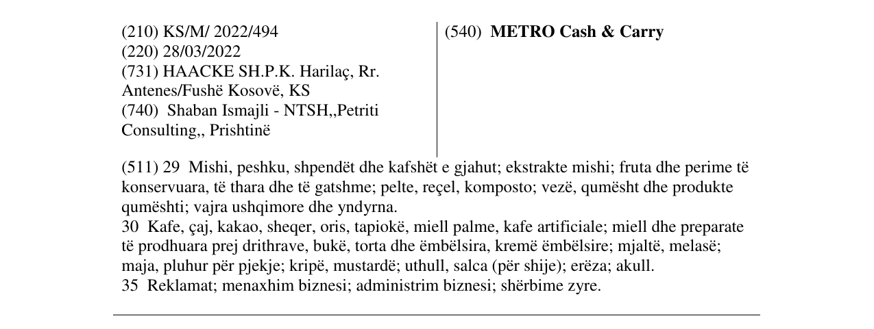 Zëri i markës METRO Cash & Carry në buletin