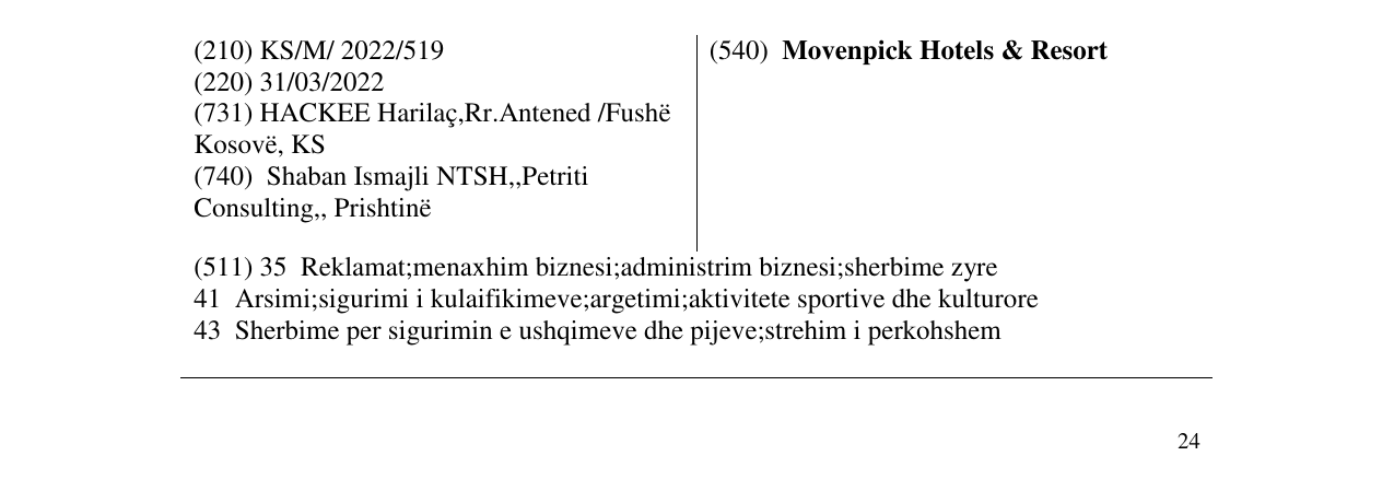 Zëri i markës Movenpick Hotels & Resort në buletin