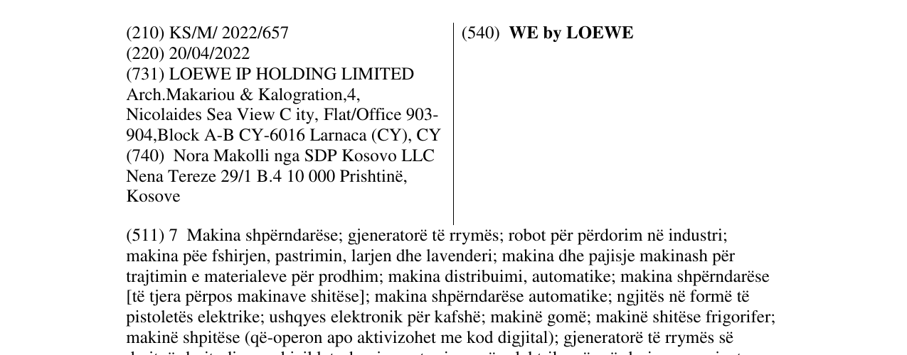 Zëri i markës WE by LOEWE në buletin