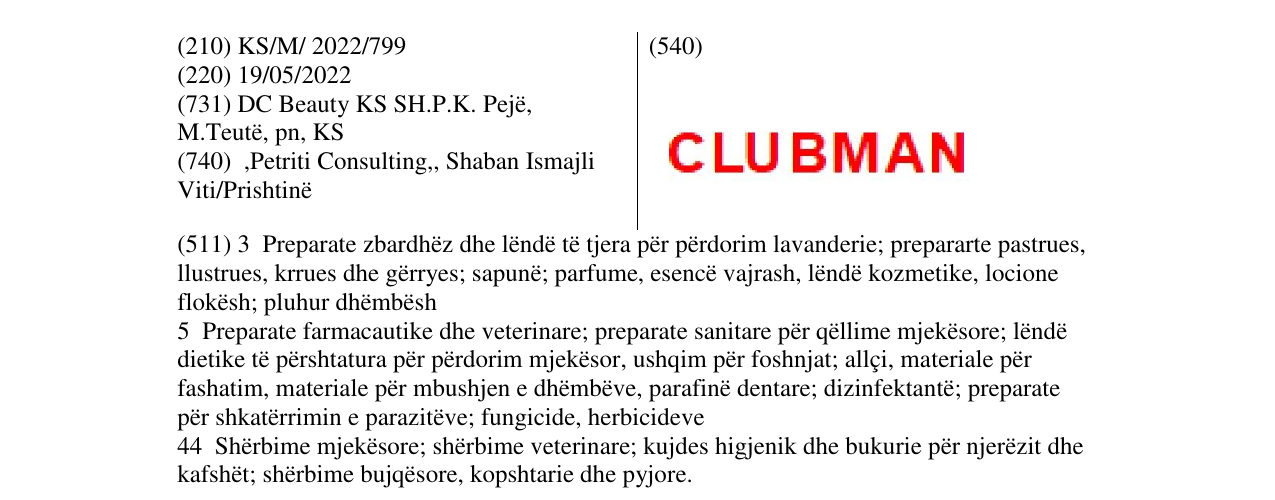Zëri i markës CLUBMAN në buletin