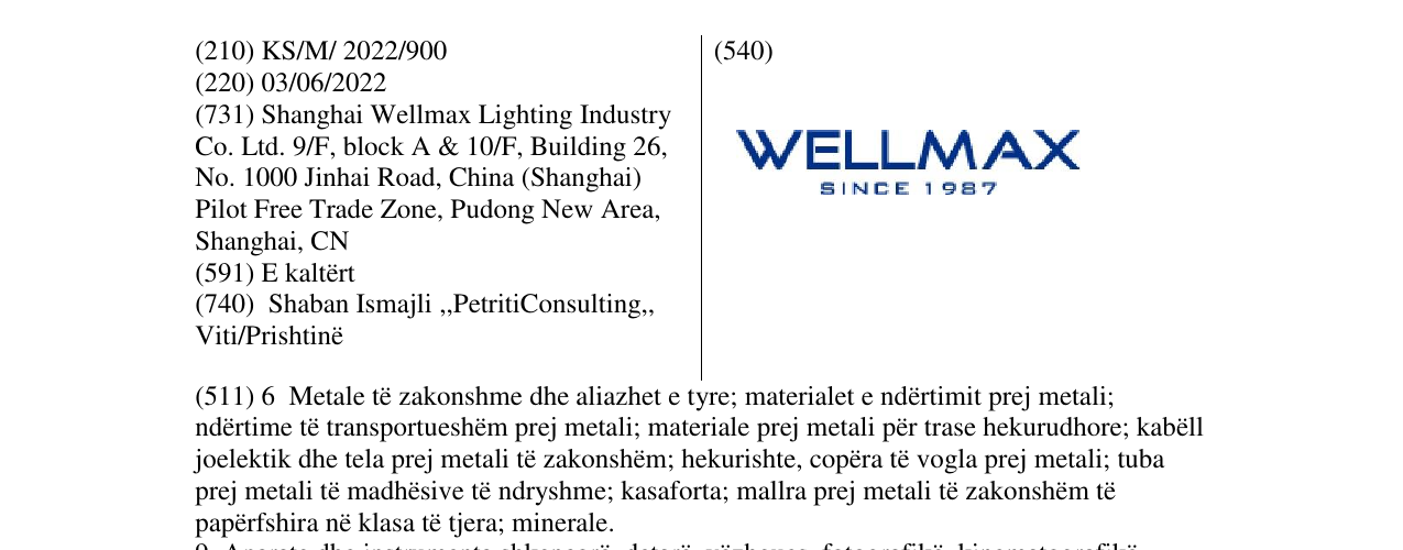 Zëri i markës wellmax në buletin