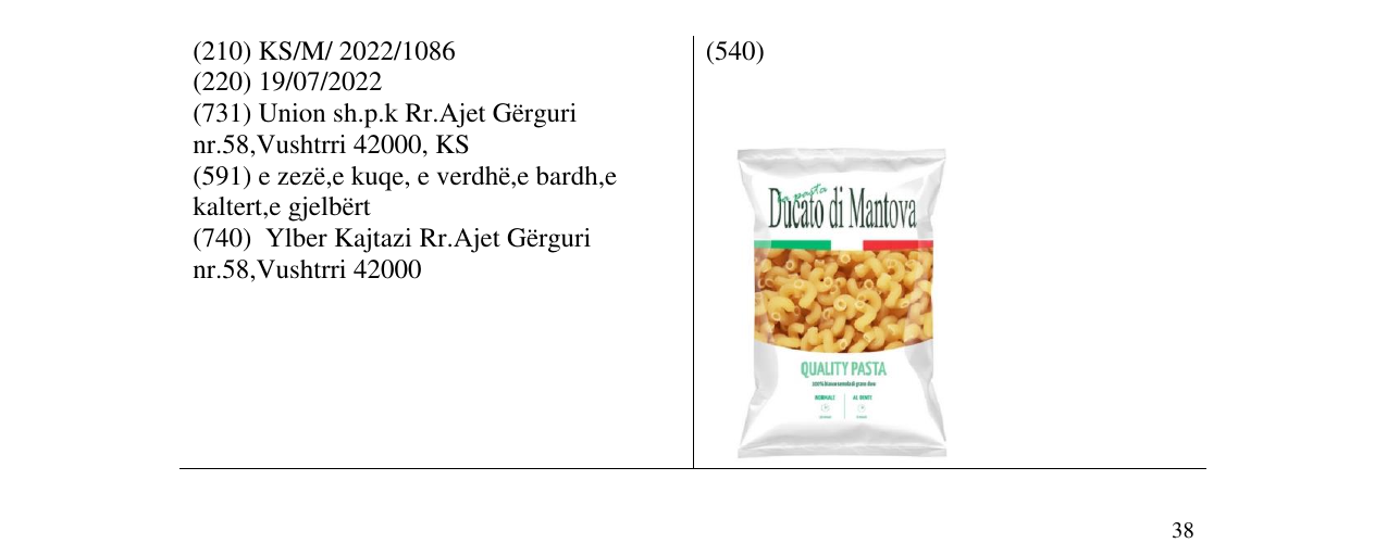 Zëri i markës Markë figurative në buletin