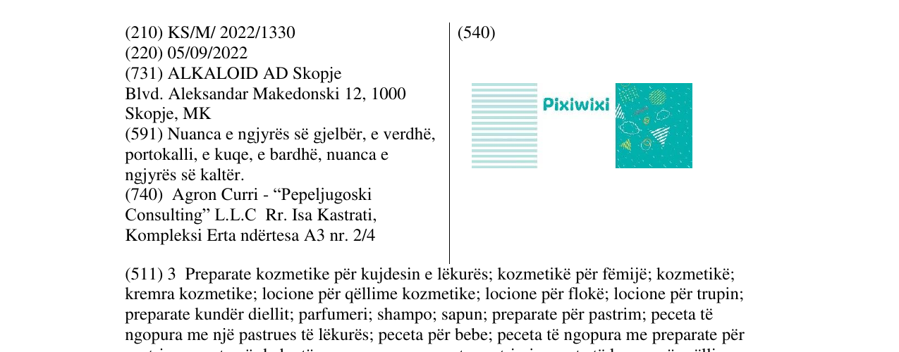 Zëri i markës Pixiwixi në buletin