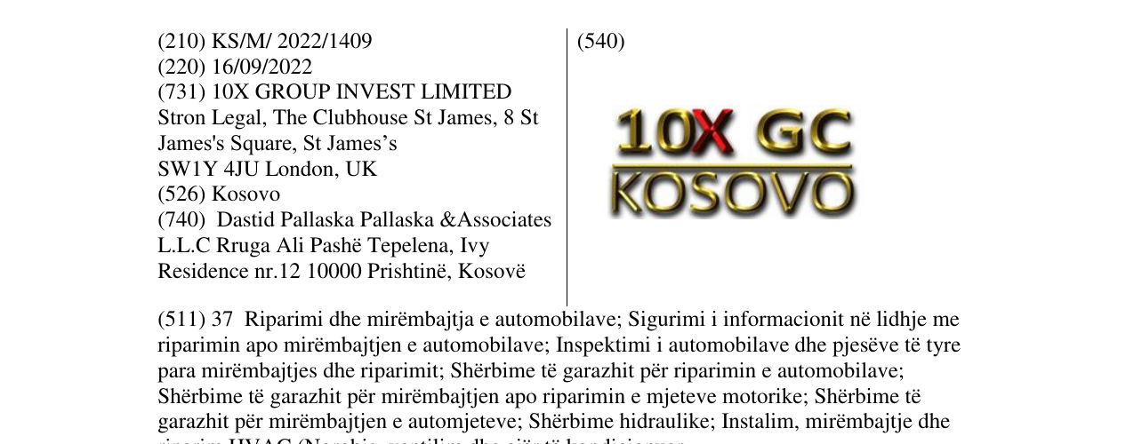 Zëri i markës 10X GC KOSOVO në buletin