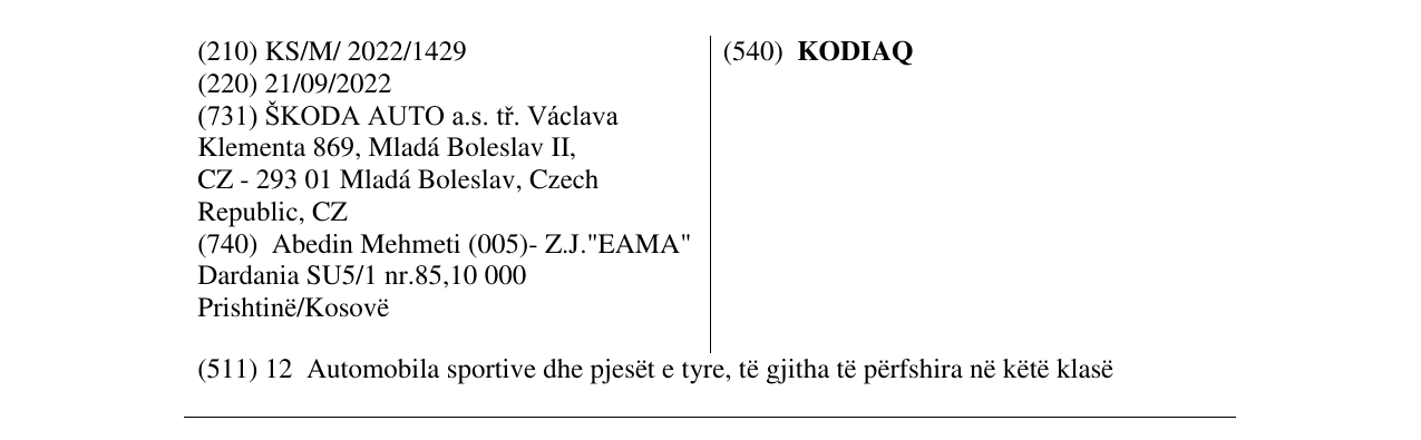 Zëri i markës KODIAQ në buletin