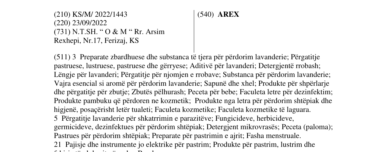 Zëri i markës AREX në buletin